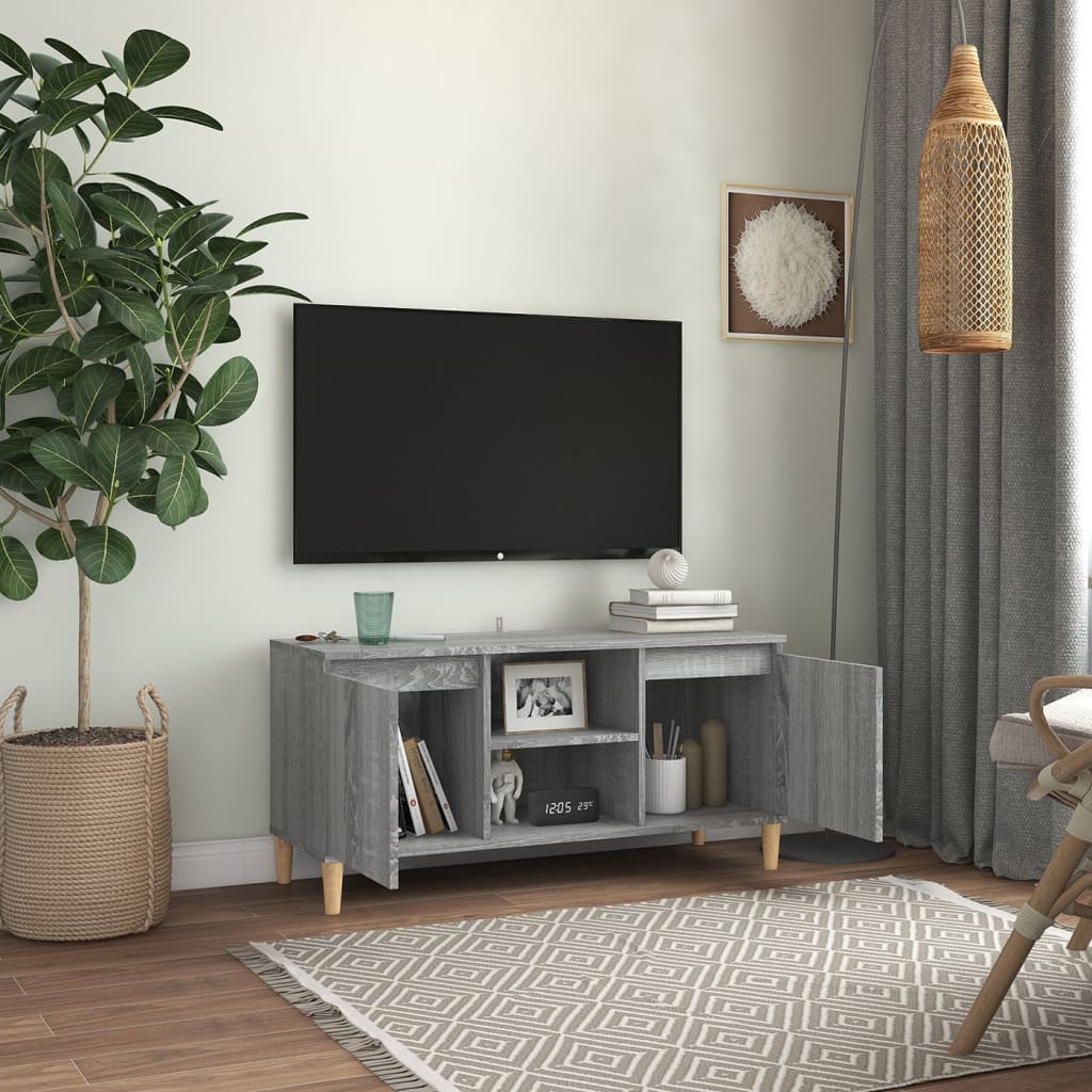 Tv-Meubel Met Houten Poten 103,5X35X50 Cm Eiken