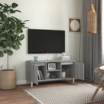 Tv-Meubel Met Houten Poten 103,5X35X50 Cm Eiken