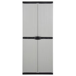 Tuinkast Met 3 Schappen 68X40X168 Cm Grijs En Zwart