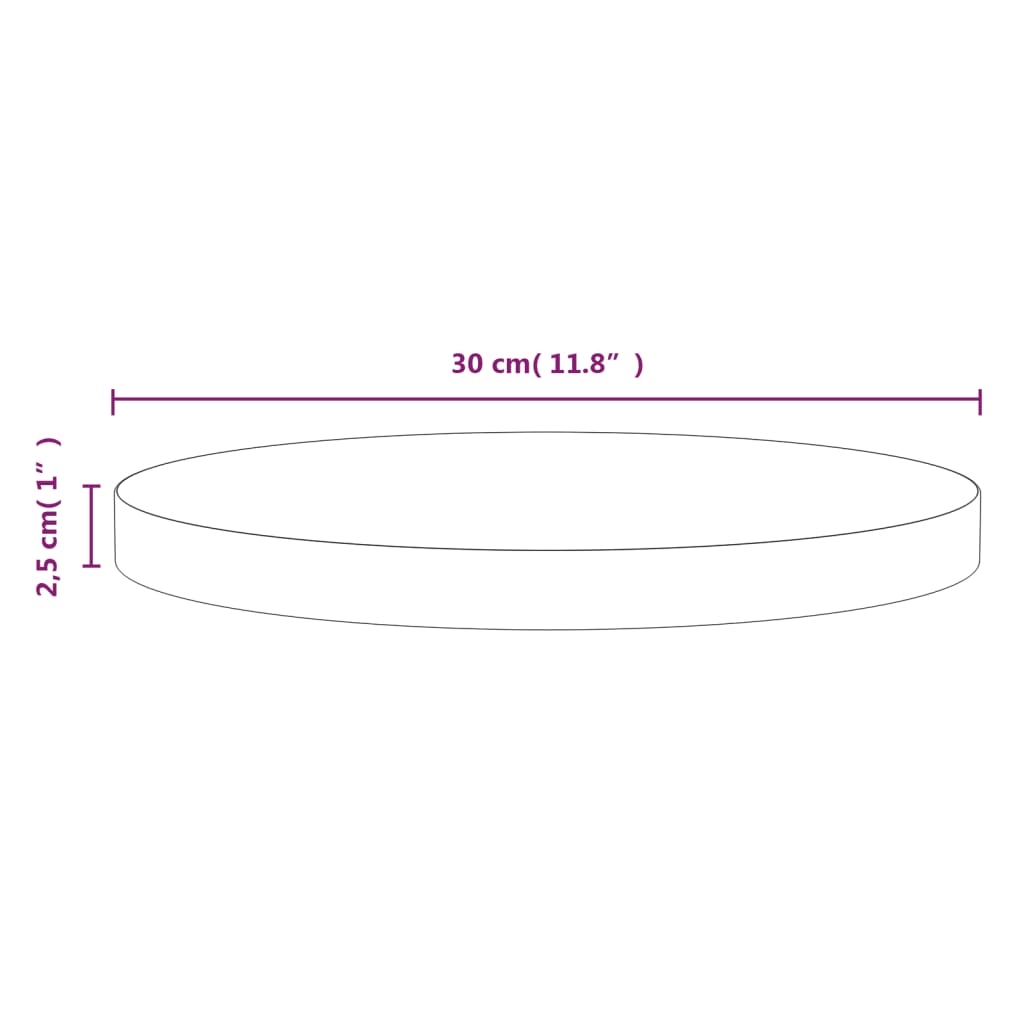 Tafelblad Ø30X2,5 Cm Massief Grenenhout