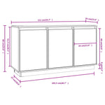 Dressoir 111X34X60 Cm Massief Grenenhout