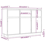 Dressoir 110X34X75 Cm Massief Grenenhout