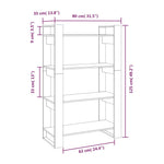 Boekenkast/Kamerscherm 80X35X125 Cm Massief Grenenhout