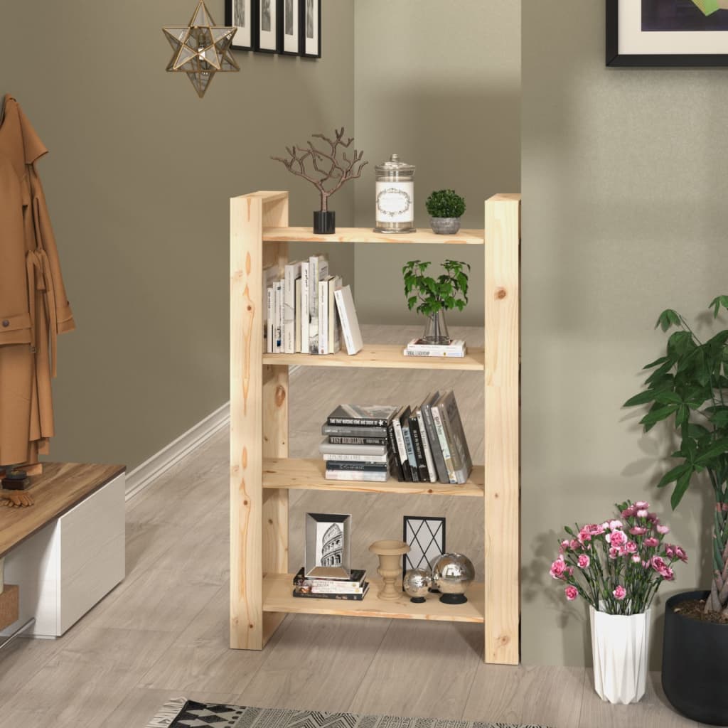 Boekenkast/Kamerscherm 80X35X125 Cm Massief Grenenhout