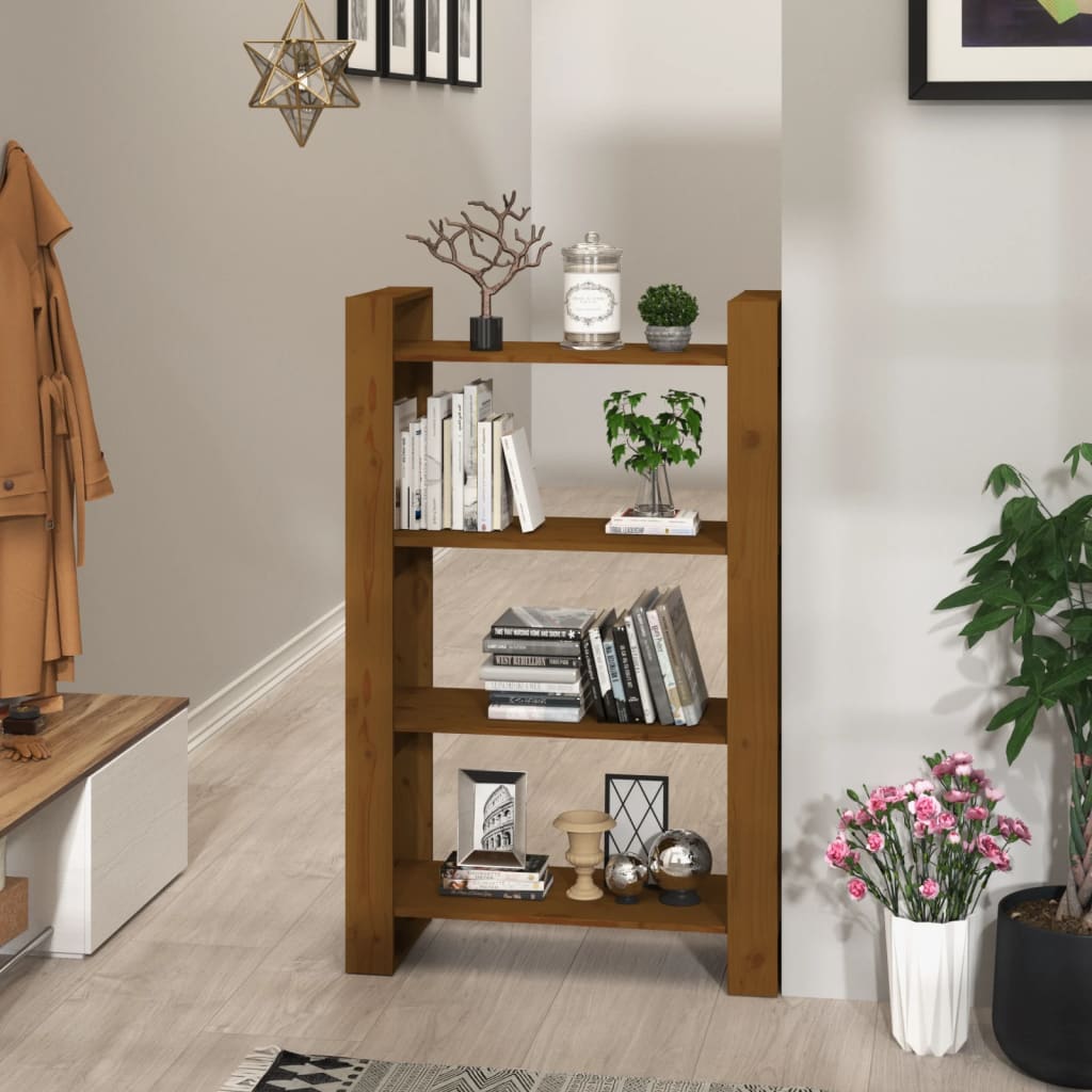 Boekenkast/Kamerscherm 80X35X125 Cm Massief Grenenhout