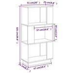 Boekenkast/Kamerscherm 51X25X101 Cm Massief Grenenhout