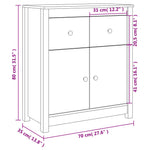 Dressoir 70X35X80 Cm Massief Grenenhout