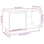Tv-Meubel 74X35X44 Cm Massief Grenenhout