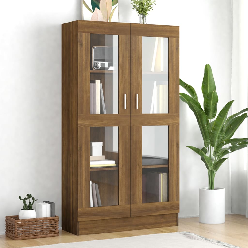 Vitrinekast 82,5X30,5X80 Cm Bewerkt Hout