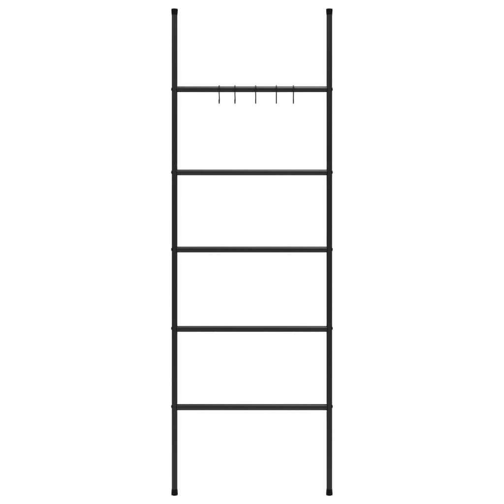 Handdoekenrek Ladder Met 5 Lagen 58X175 Cm Ijzer Zwart