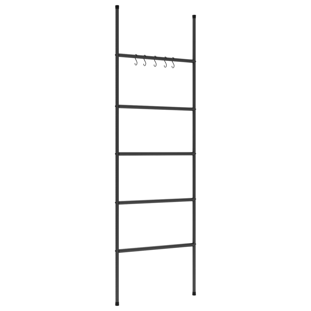 Handdoekenrek Ladder Met 5 Lagen 58X175 Cm Ijzer Zwart