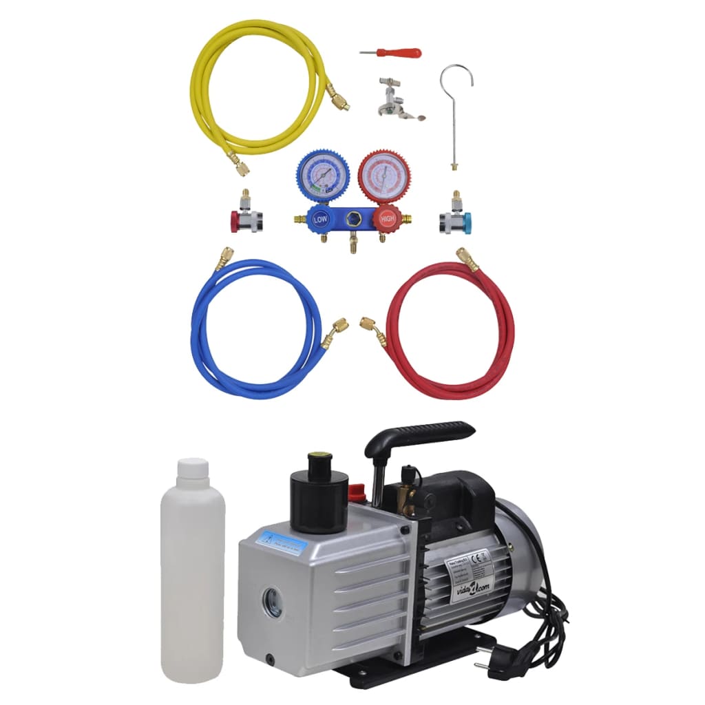 Vacuümpomp 100 L/Min Met 2-Voudige Manometerset