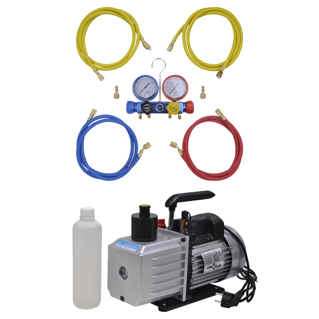 Vacuümpomp 100 L/Min Met 4-Voudige Manometerset