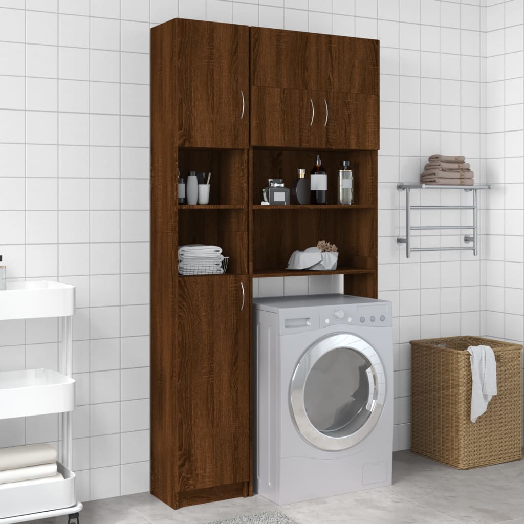 Badkamerkast 32X25,5X190 Cm Bewerkt Hout