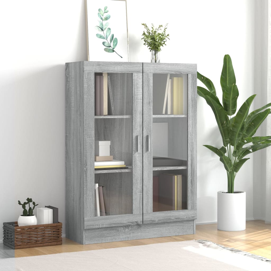 Vitrinekast 82,5X30,5X80 Cm Bewerkt Hout
