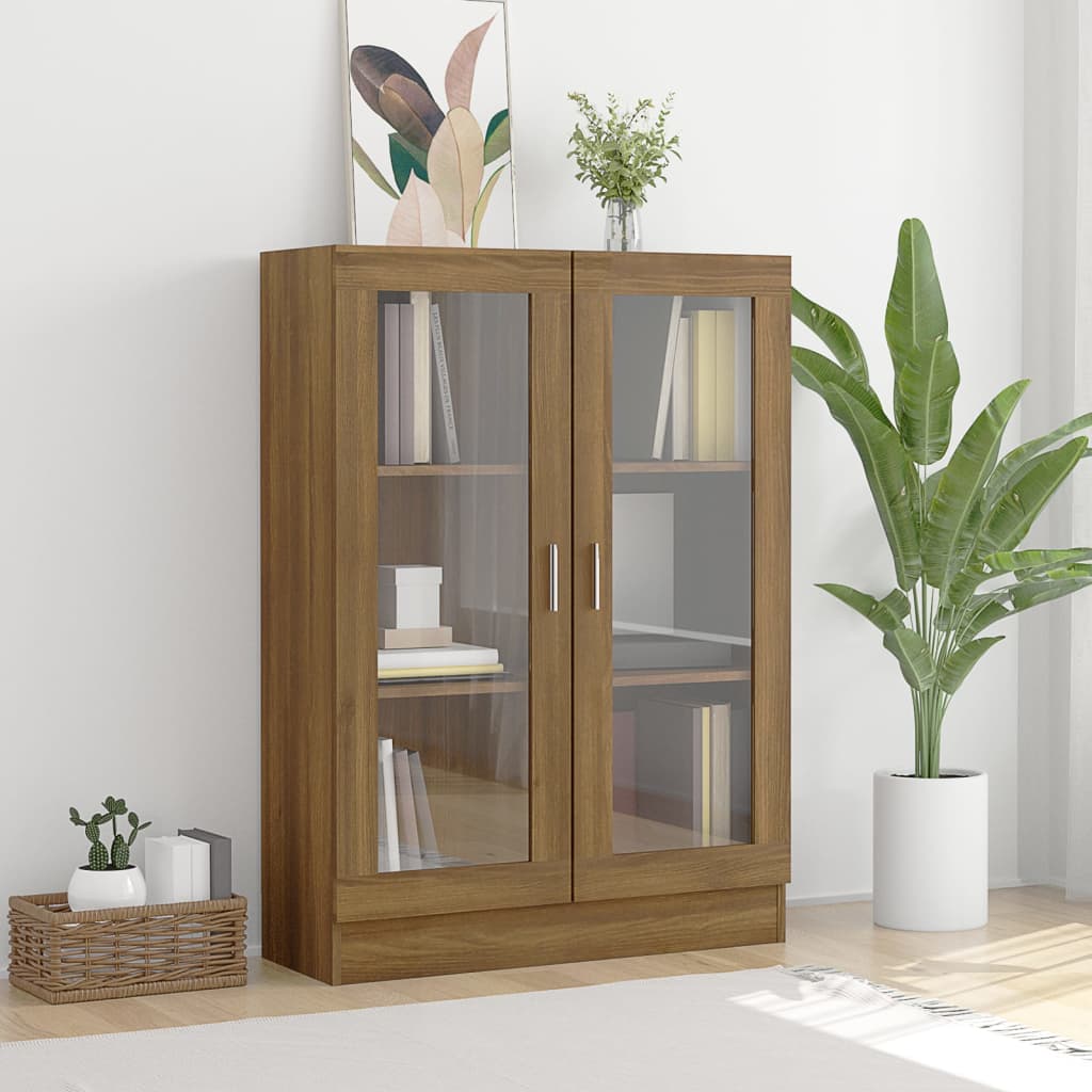 Vitrinekast 82,5X30,5X80 Cm Bewerkt Hout