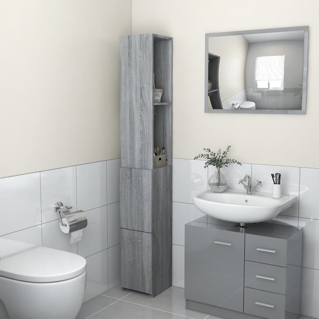 Badkamerkast 25X26,5X170 Cm Bewerkt Hout