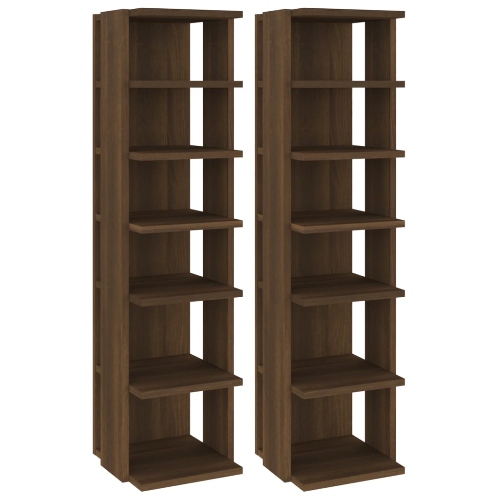 Schoenenrekken 27,5X27X102 Cm Bewerkt Hout Bruineiken