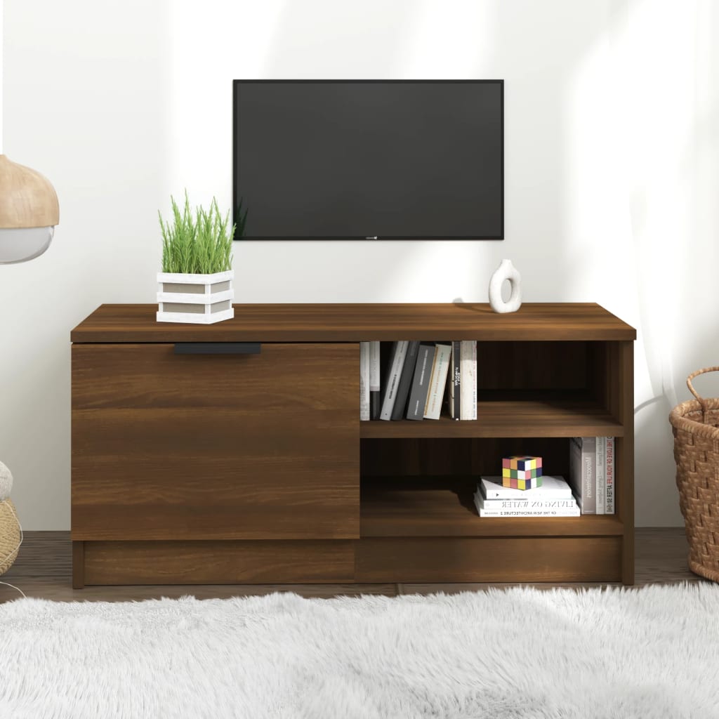 Tv-Meubel 80X35X36,5 Cm Bewerkt Hout