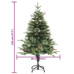 Kerstboom Met Led En Dennenappels 120 Cm Pvc En Pe Groen