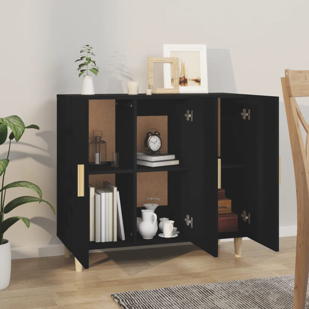 Dressoir 90X34X80 Cm Bewerkt Hout