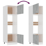 60X57X207 Cm Bewerkt Hout Eiken Grijs Sonoma