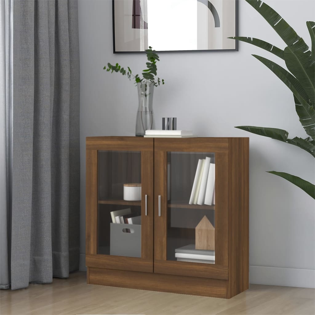 Vitrinekast 82,5X30,5X80 Cm Bewerkt Hout