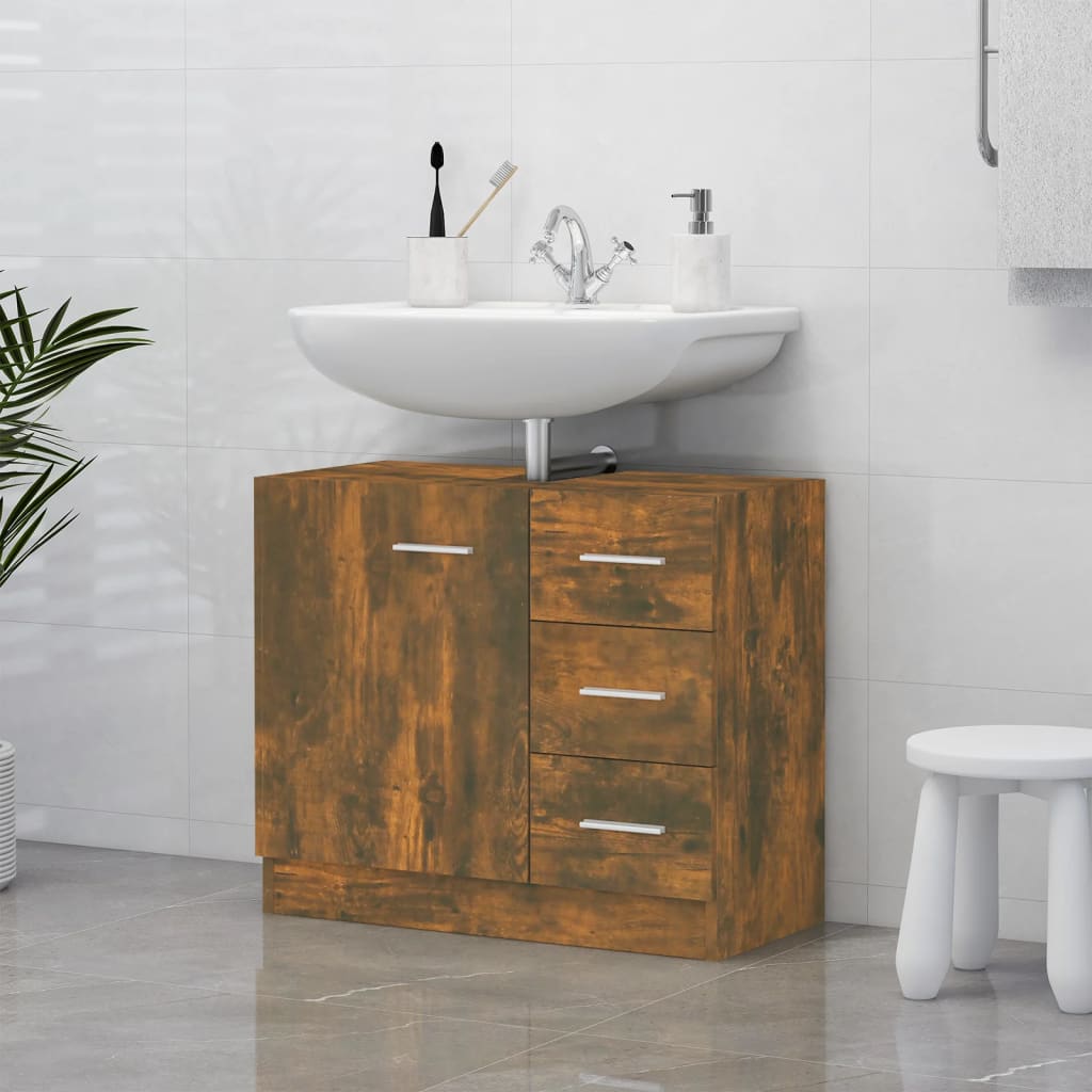 Wastafelkast 63X30X54 Cm Bewerkt Hout