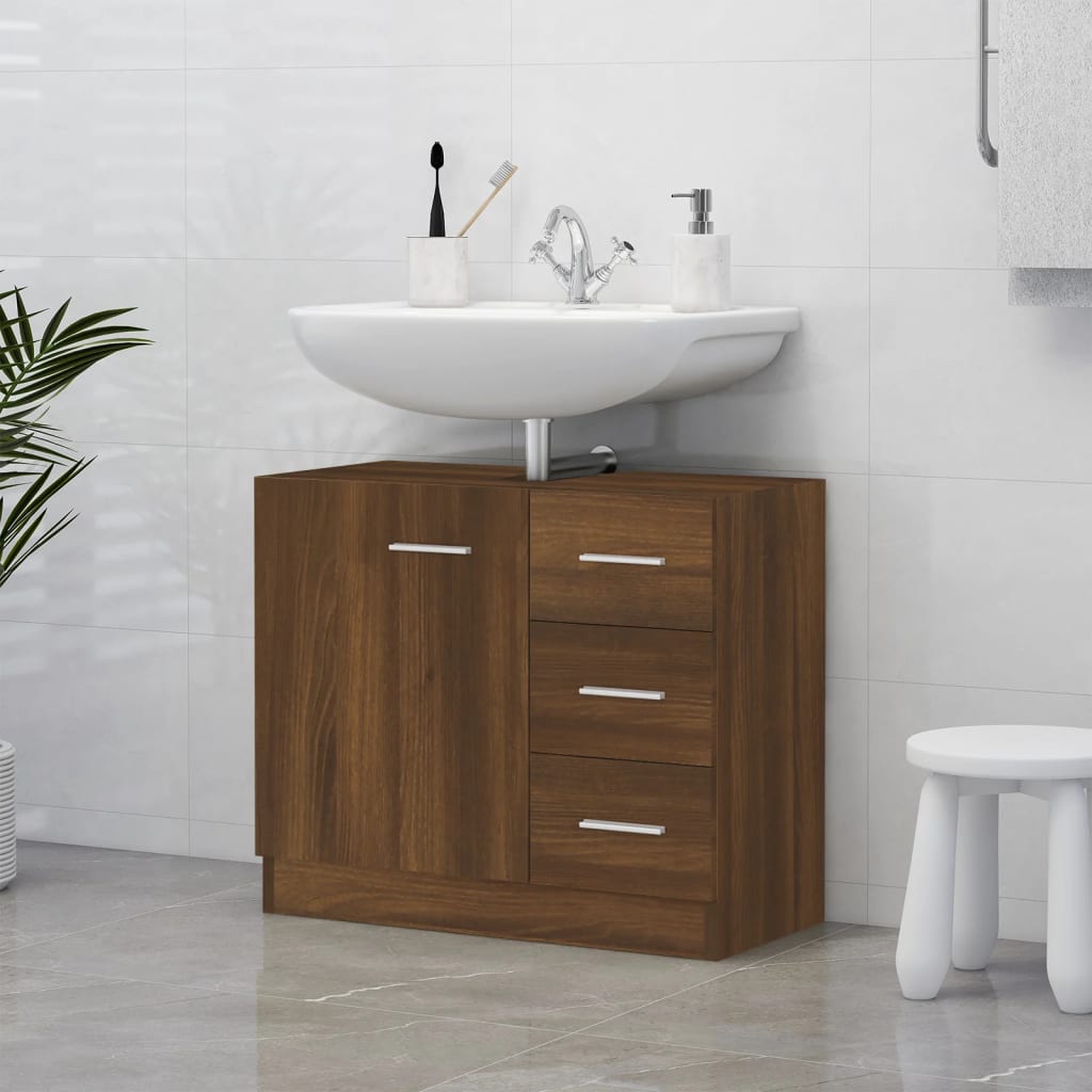 Wastafelkast 63X30X54 Cm Bewerkt Hout