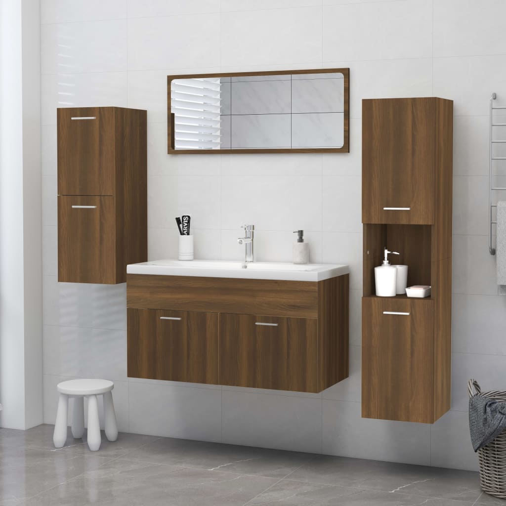 Badkamerkast 30X30X130 Cm Bewerkt Hout
