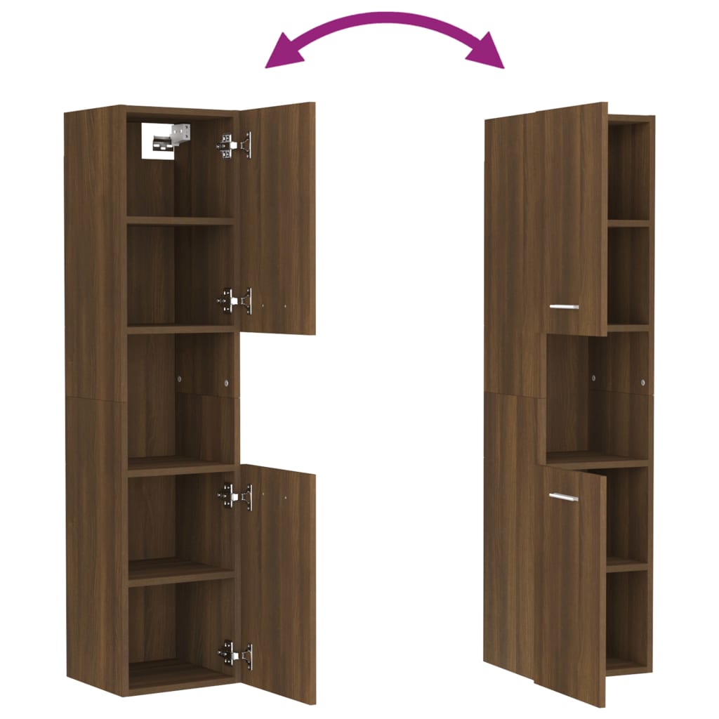 Badkamerkast 30X30X130 Cm Bewerkt Hout