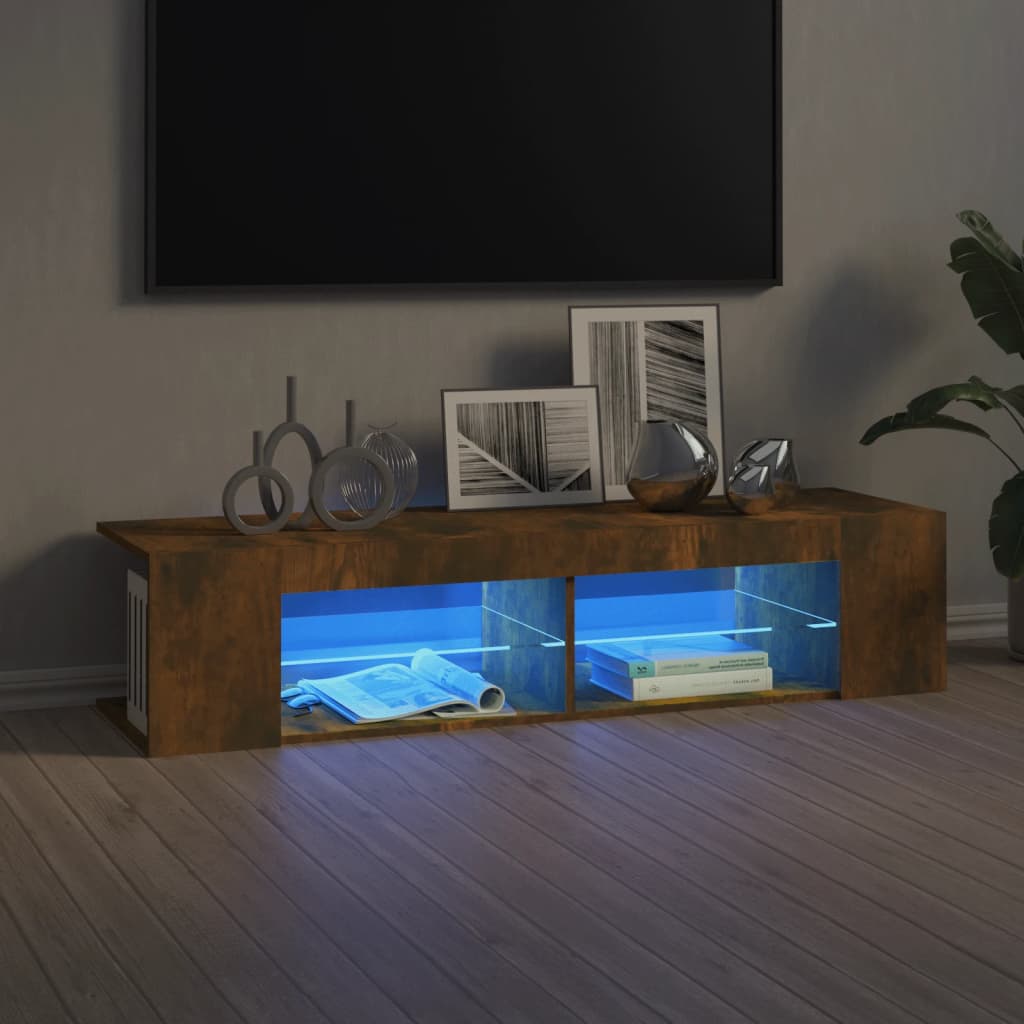 Tv-Meubel Met Led-Verlichting 135X39X30 Cm Eiken