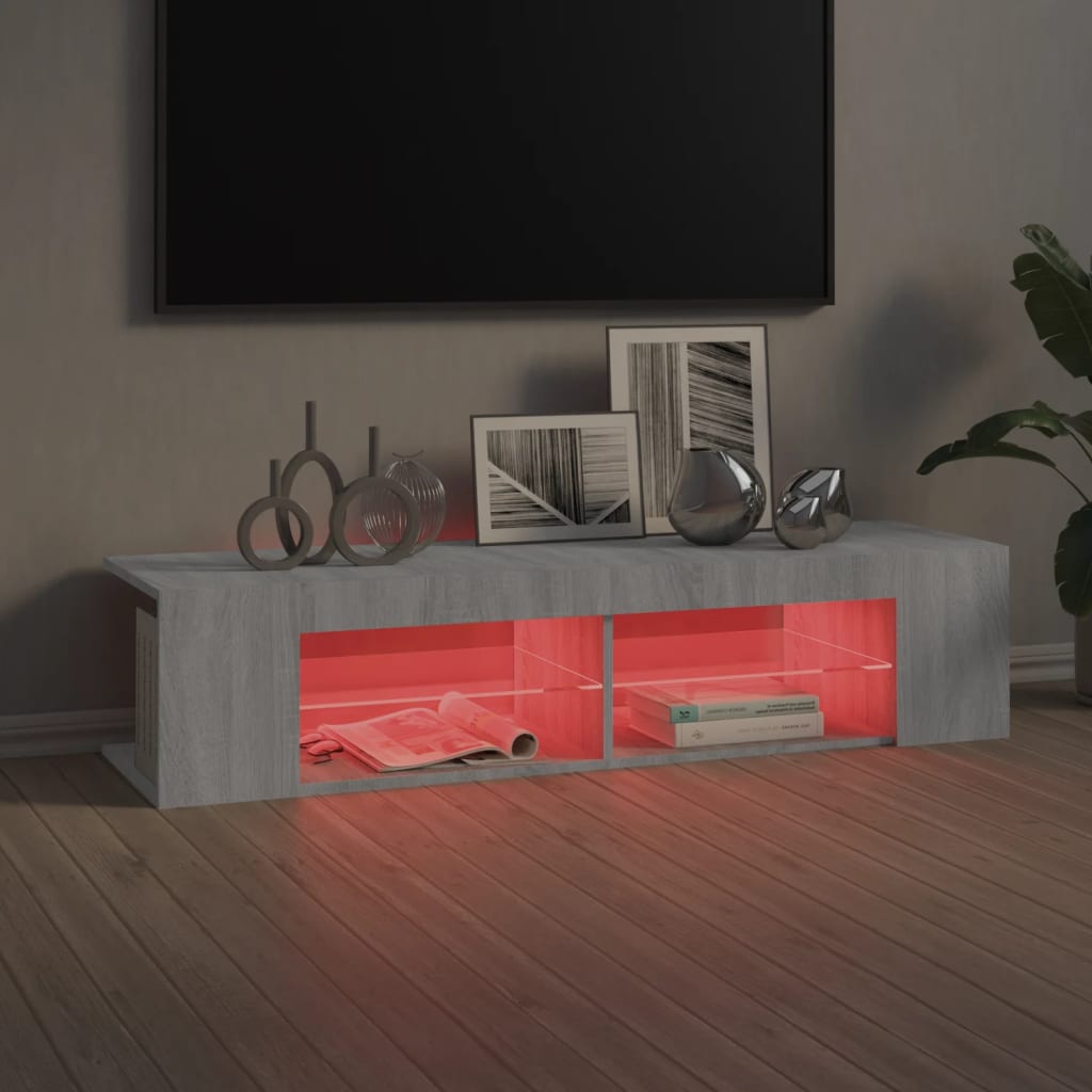 Tv-Meubel Met Led-Verlichting 135X39X30 Cm Eiken
