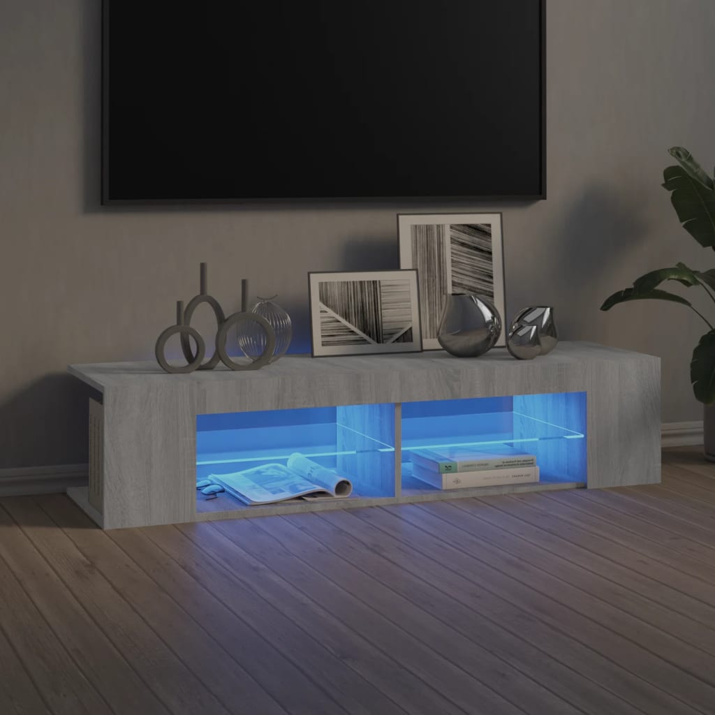 Tv-Meubel Met Led-Verlichting 135X39X30 Cm Eiken