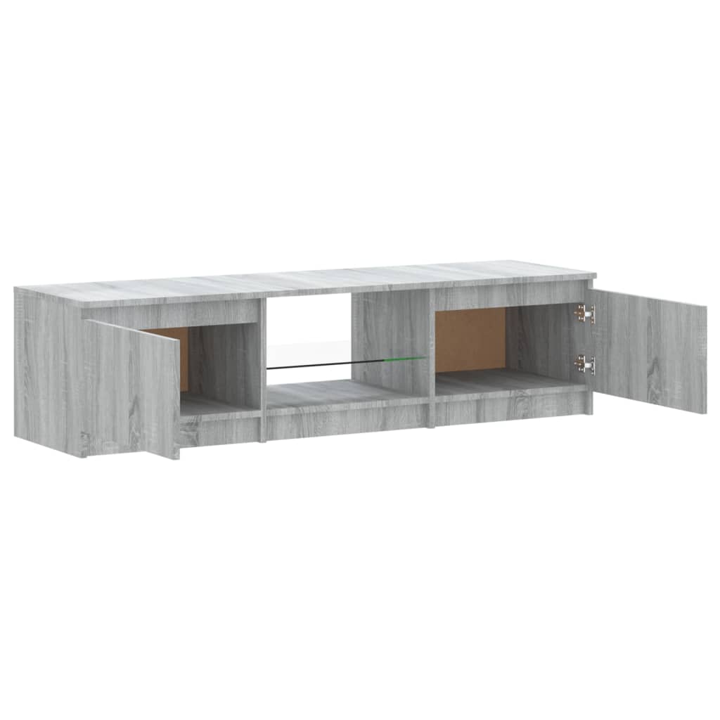 Tv-Meubel Met Led-Verlichting 140X40X35,5 Cm Grijs Sonoma Eiken