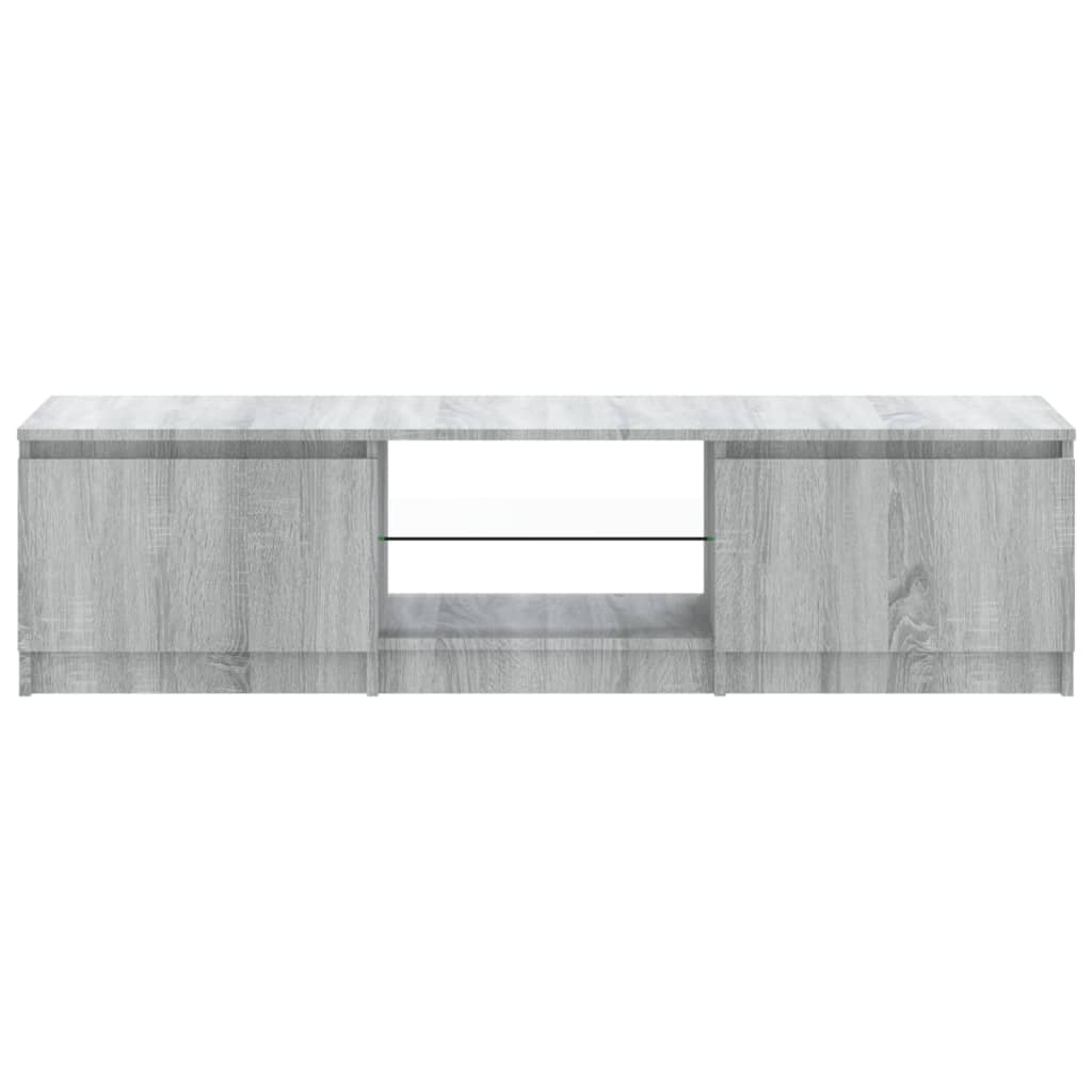 Tv-Meubel Met Led-Verlichting 140X40X35,5 Cm Grijs Sonoma Eiken