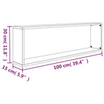 Wandschappen Kubus 100X15X30 Cm Bewerkt Hout