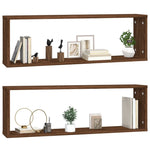 Wandschappen Kubus 80X15X26,5 Cm Bewerkt Hout Bruineiken