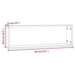 Wandschappen Kubus 80X15X26,5 Cm Bewerkt Hout Bruineiken