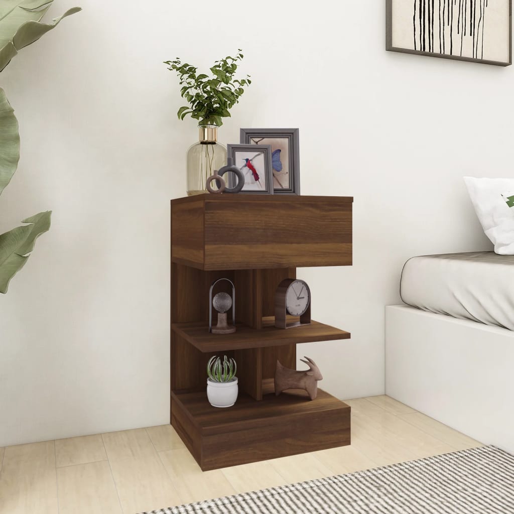 Nachtkastjes 40X35X65 Cm Bewerkt Hout Eiken
