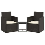 -Delige Loungeset Met Kussens Poly Rattan Zwart