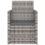 -Delige Loungeset Met Kussens Poly Rattan Grijs