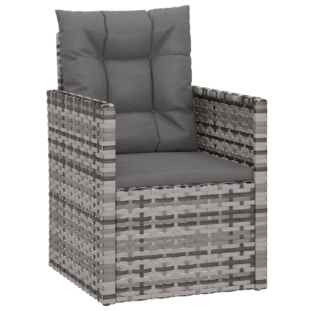 -Delige Loungeset Met Kussens Poly Rattan