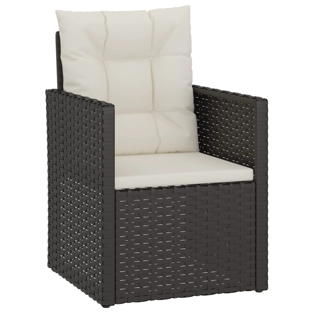 -Delige Loungeset Met Kussens Poly Rattan