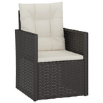 -Delige Loungeset Met Kussens Poly Rattan