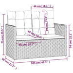 -Delige Loungeset Met Kussens Poly Rattan