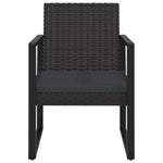 3-Delige Loungeset Met Kussens Poly Rattan Zwart