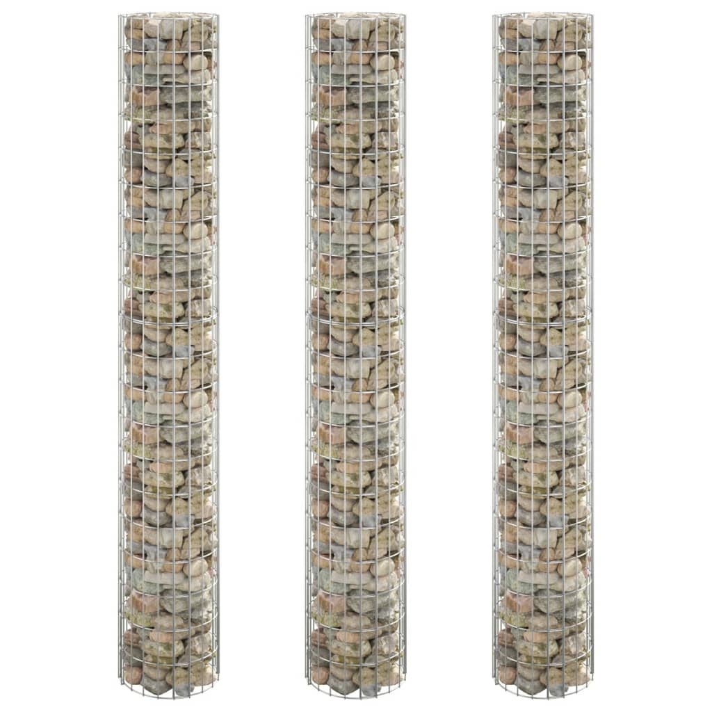 Gabion Plantenbakken 3 St Rond Verhoogd Ø30X50 Cm Staal