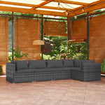 4-Delige Loungeset Met Kussens Poly Rattan Grijs En Antraciet