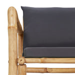 2-Delige Loungeset Met Kussens Bamboe Donkergrijs